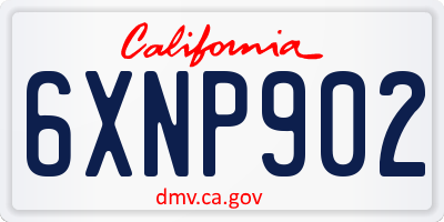 CA license plate 6XNP902