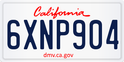 CA license plate 6XNP904