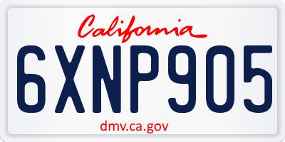 CA license plate 6XNP905