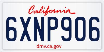 CA license plate 6XNP906