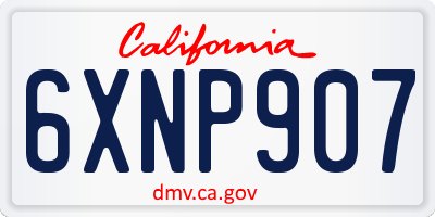 CA license plate 6XNP907