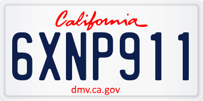 CA license plate 6XNP911