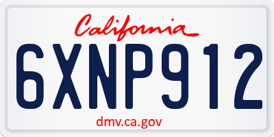 CA license plate 6XNP912