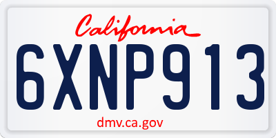 CA license plate 6XNP913