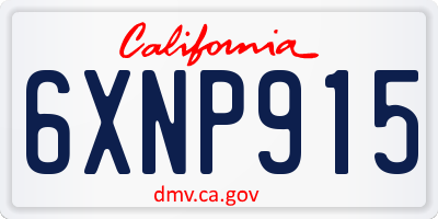 CA license plate 6XNP915