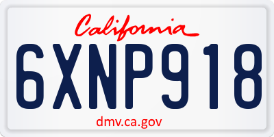 CA license plate 6XNP918