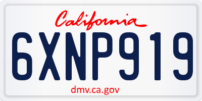CA license plate 6XNP919