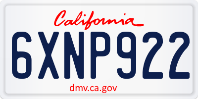 CA license plate 6XNP922