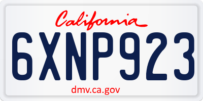 CA license plate 6XNP923