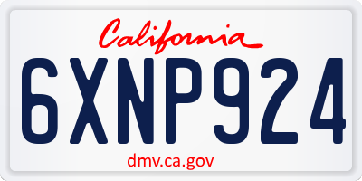 CA license plate 6XNP924