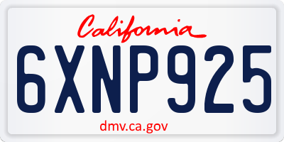 CA license plate 6XNP925