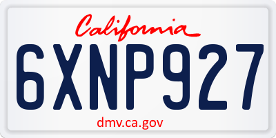 CA license plate 6XNP927