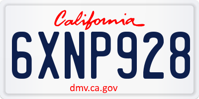 CA license plate 6XNP928