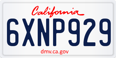 CA license plate 6XNP929
