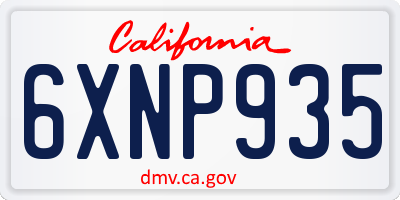 CA license plate 6XNP935