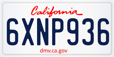 CA license plate 6XNP936