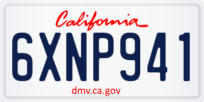 CA license plate 6XNP941
