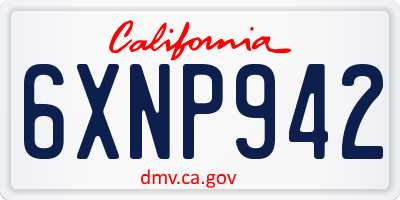 CA license plate 6XNP942