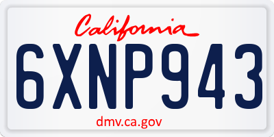 CA license plate 6XNP943