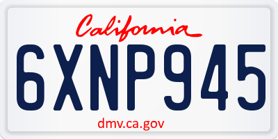 CA license plate 6XNP945
