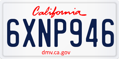 CA license plate 6XNP946