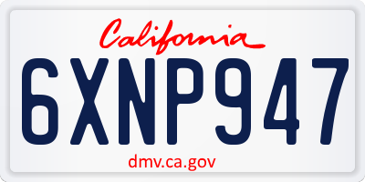 CA license plate 6XNP947