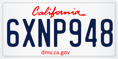CA license plate 6XNP948