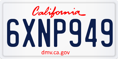 CA license plate 6XNP949