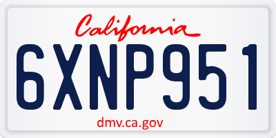 CA license plate 6XNP951