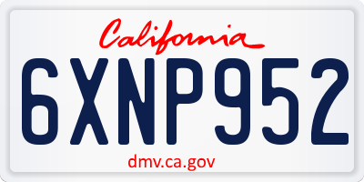 CA license plate 6XNP952