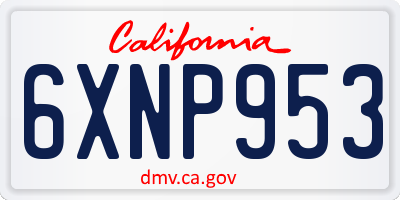 CA license plate 6XNP953