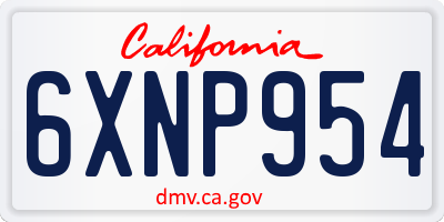 CA license plate 6XNP954
