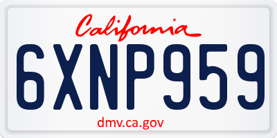 CA license plate 6XNP959
