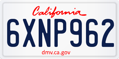 CA license plate 6XNP962