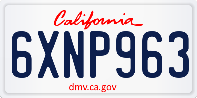 CA license plate 6XNP963
