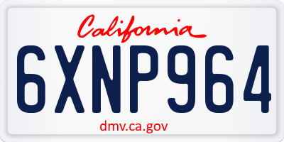 CA license plate 6XNP964