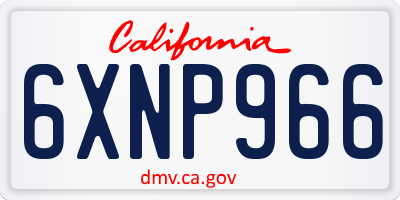 CA license plate 6XNP966