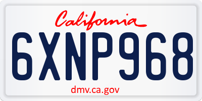 CA license plate 6XNP968