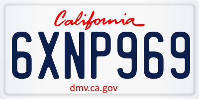CA license plate 6XNP969
