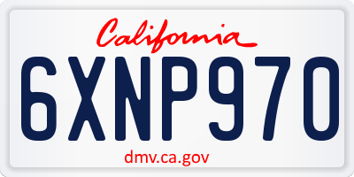 CA license plate 6XNP970