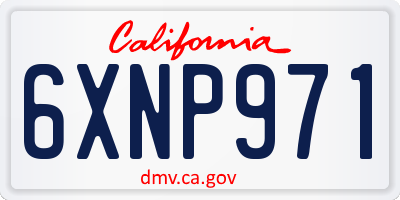 CA license plate 6XNP971