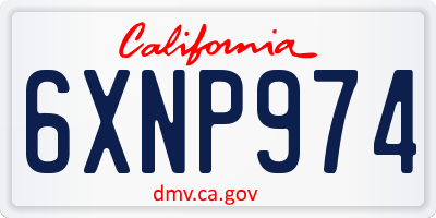 CA license plate 6XNP974