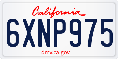 CA license plate 6XNP975