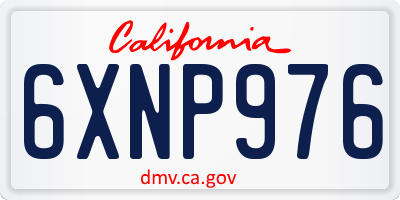 CA license plate 6XNP976