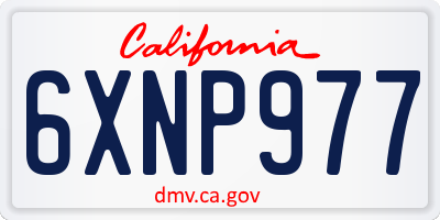 CA license plate 6XNP977