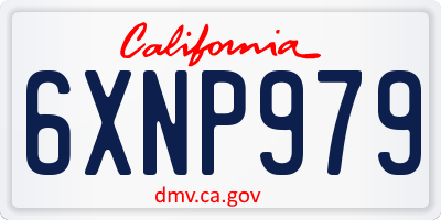 CA license plate 6XNP979