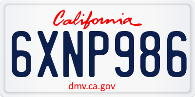 CA license plate 6XNP986