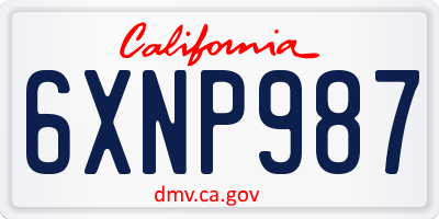 CA license plate 6XNP987