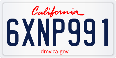 CA license plate 6XNP991