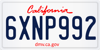CA license plate 6XNP992
